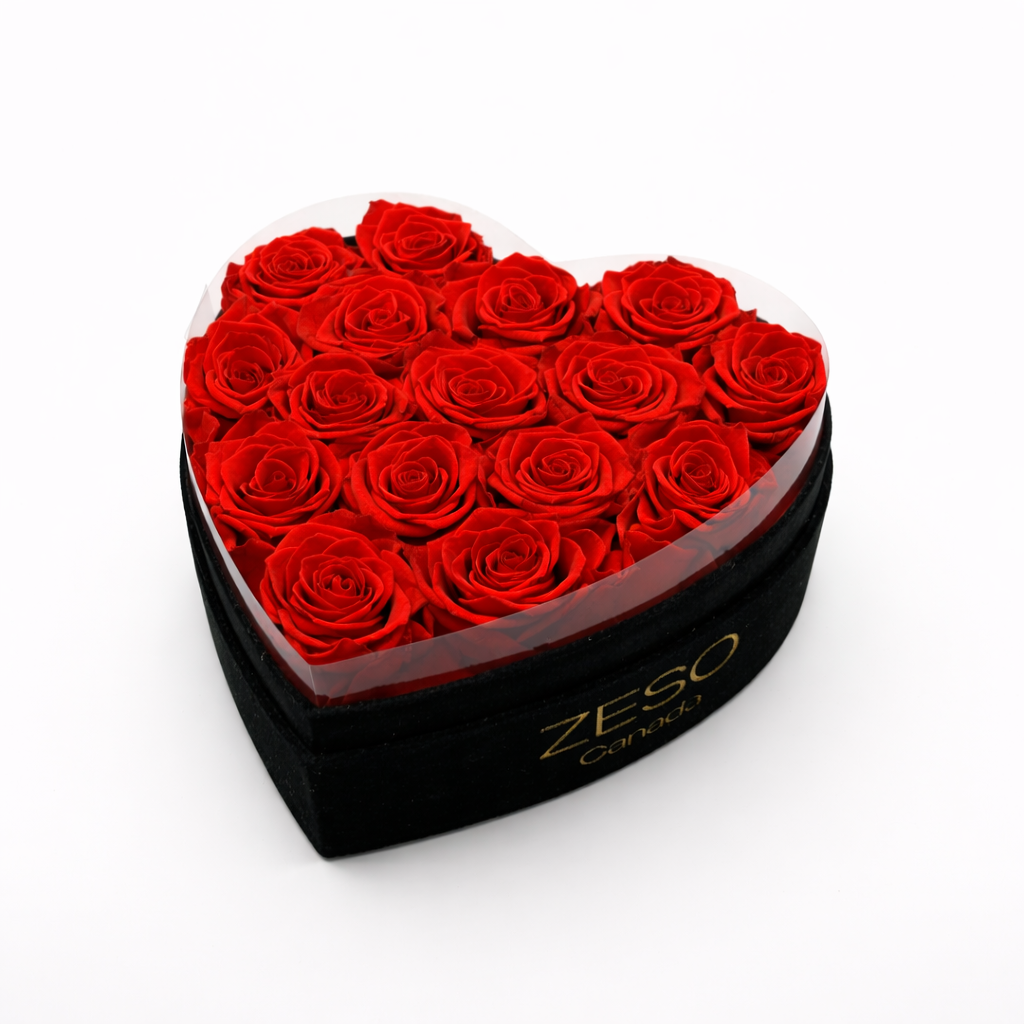 Preserved & Forever Rose Gift | 16 Roses in a Heart Box