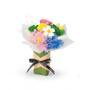 Handcrafted preserved flower bouquet with pastel hydrangea, daisy, and green foliage by ZESO Blooms.