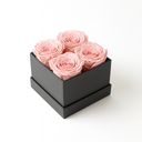 4 pink preserved roses arranged in matte square box by ZESO Blooms – elegant long-lasting floral gift
