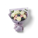 Bellflower Purple Pearl Floral Wrapping applied to preserved flower bouquet
