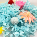 Blue ice cream cone forever flower bouquet displayed as a small gift, made with real preserved flowers by ZESO Blooms™