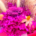 Detail view of Aquarius forever flower bouquet handcrafted by ZESO Blooms