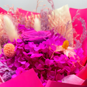 Floral detail of Aquarius forever flower bouquet designed with preserved flowers by ZESO Blooms