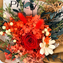 Detail view of Aries forever flower bouquet handcrafted by ZESO Blooms