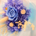 Side view of Capricorn forever flower bouquet highlighting handcrafted floral arrangement by ZESO Blooms