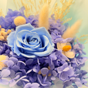 Floral detail of Capricorn forever flower bouquet designed with preserved flowers by ZESO Blooms