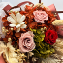 Close-up of Gemini forever flower bouquet showing natural floral textures by ZESO Blooms
