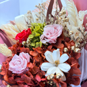 Handcrafted detail of Gemini forever flower bouquet from ZESO Blooms
