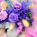Close-up of Leo forever flower bouquet showing natural floral textures by ZESO Blooms