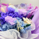 Side view of Leo forever flower bouquet highlighting handcrafted floral arrangement by ZESO Blooms