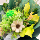 Side view of Lunar forever flower bouquet highlighting handcrafted floral arrangement by ZESO Blooms