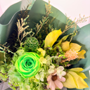 Floral detail of Lunar forever flower bouquet designed with preserved flowers by ZESO Blooms