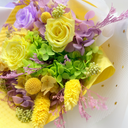 Side view of Sagittarius forever flower bouquet highlighting handcrafted floral arrangement by ZESO Blooms