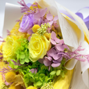 Floral detail of Sagittarius forever flower bouquet designed with preserved flowers by ZESO Blooms