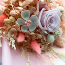 Side view of Virgo forever flower bouquet highlighting handcrafted floral arrangement by ZESO Blooms