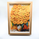 Close-up detail of preserved flower frame artwork featuring real forever flowers and dried florals by ZESO Blooms™