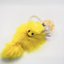 Forever rose keychain with plush charm and clear plastic round container, handcrafted floral accessory by ZESO Blooms™