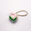 Heart-shaped preserved flower rose keychain featuring a real forever rose and decorative pearl chain by ZESO Blooms™
