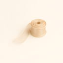 Milk Tea Beige mermaid-edge sheer ribbon by ZESO Blooms — soft neutral mesh ribbon with frilled edges for elegant crafts and bouquets.
