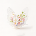 Pearl White embossed butterfly floral wrapping applied to bouquet by ZESO Blooms — soft shimmering finish ideal for weddings and elegant gifts.