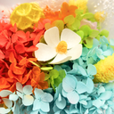 Close-up detail of pink preserved rose in ice cream cone style preserved flower bouquet by ZESO Blooms™