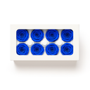 Ocean blue preserved rose blooms by ZESO Blooms – 8 real roses with serene blue tones for creative DIY bouquets and lasting home decoration.