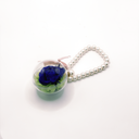Round preserved rose keychain with real forever rose inside a clear round plastic case and pearl chain by ZESO Blooms™