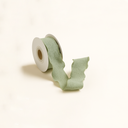 Seafoam Green crinkled silk ribbon by ZESO Blooms — sheer frayed-edge ribbon for wedding decor, floral wrapping, and handmade crafts.
