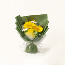 Gift-ready forever flower bouquet in green wrap with white ribbon, preserved blooms that last 2–5 years.