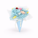 Blue ice cream cone forever flower bouquet by ZESO Blooms, handcrafted preserved floral arrangement